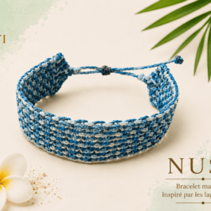 bracelet fait main macramé bleu bali