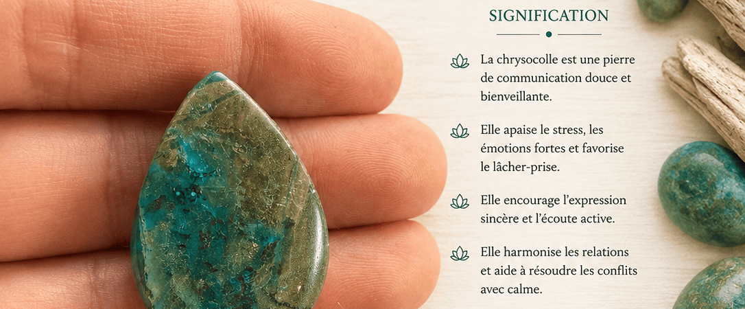 Chrysocolle : vertus, signification et bienfaits de la pierre de sérénité