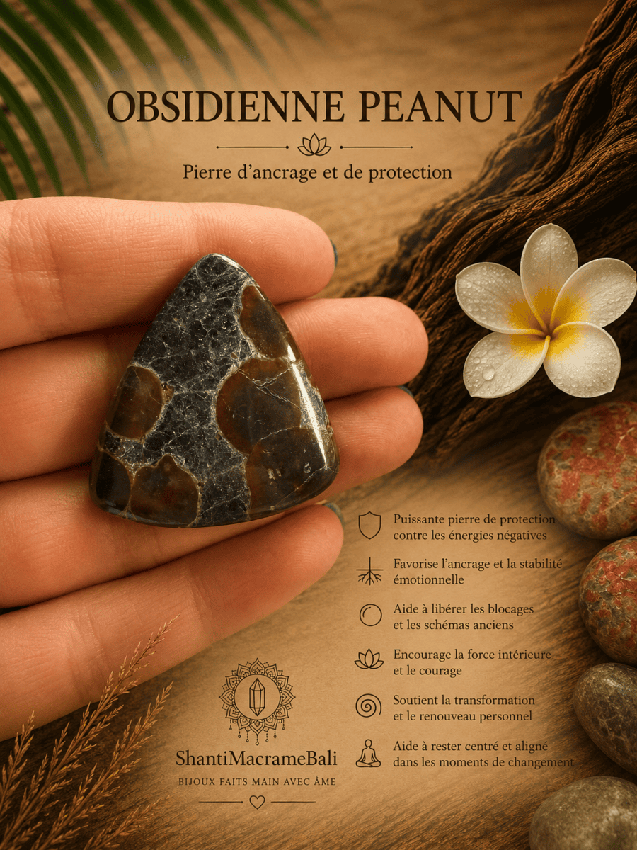 Obsidienne Peanut : vertus, signification et la pierre de vérité