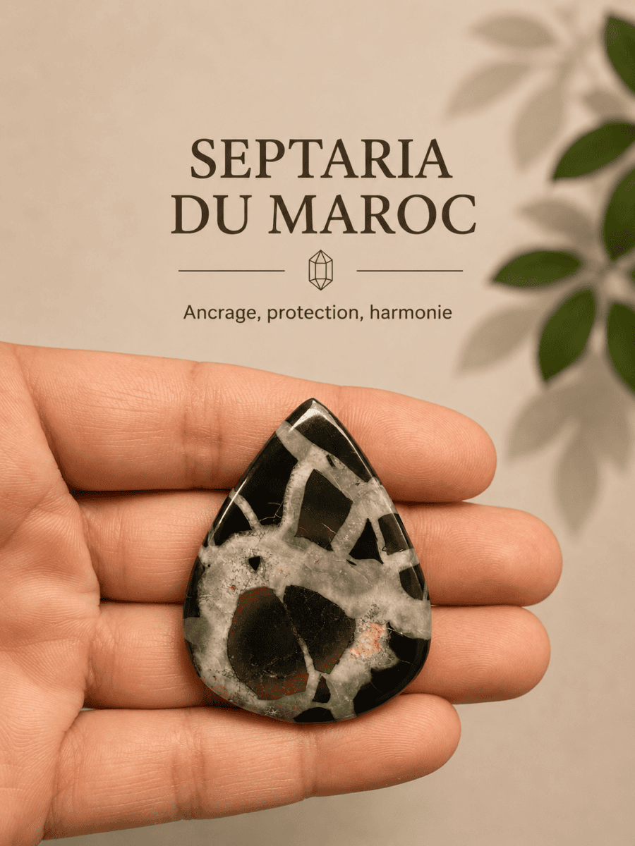 Septaria du Maroc : vertus, signification et la pierre de la communication
