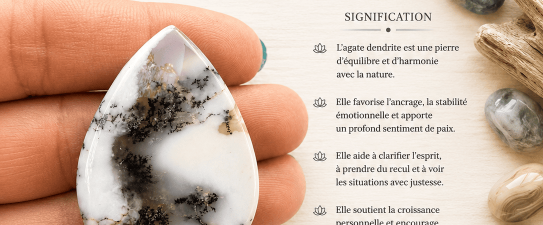 Agate Dendrite : vertus, signification et la pierre de la nature