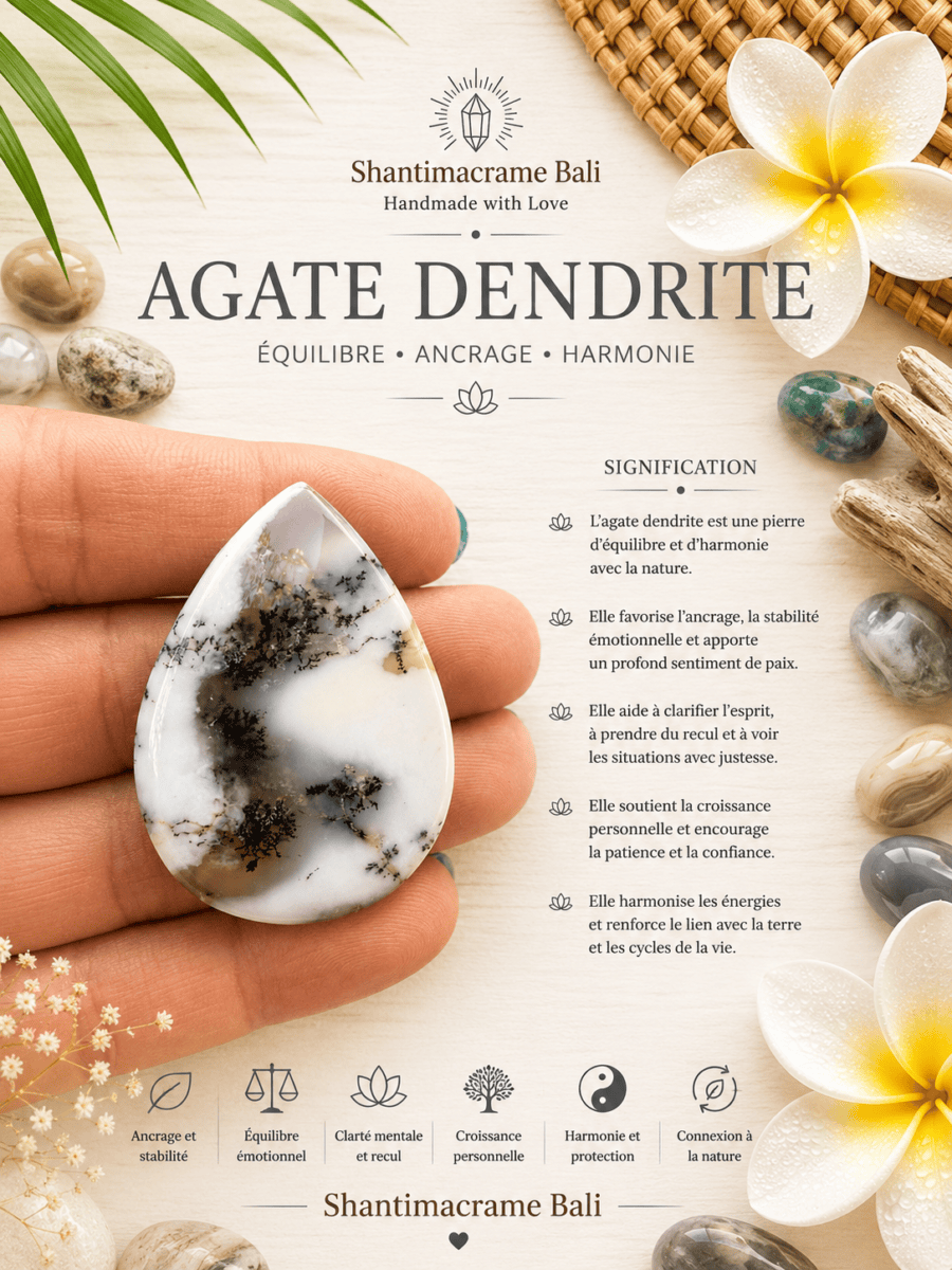 Agate Dendrite : vertus, signification et la pierre de la nature
