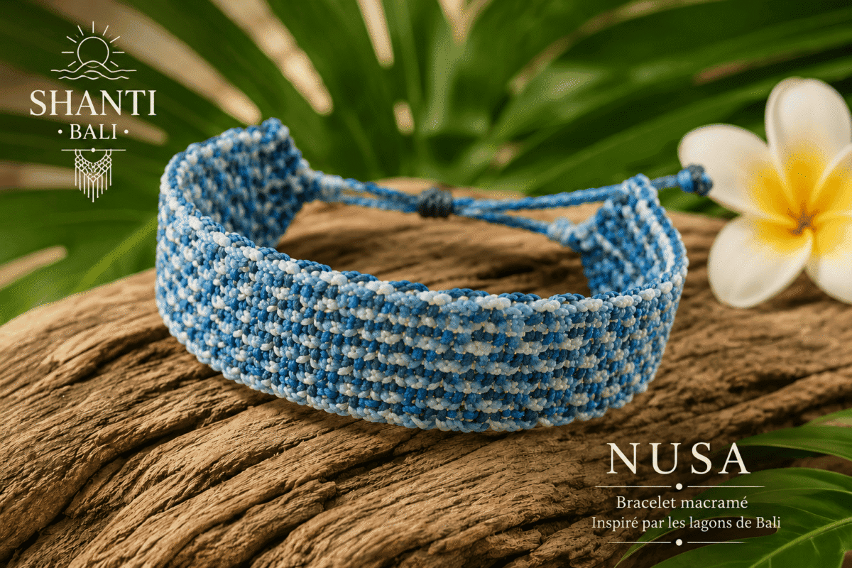 bracelet fait main macramé bleu bali