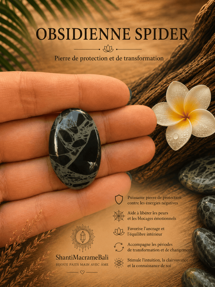 Obsidienne Spider Web : vertus, signification et la pierre du lâcher-prise